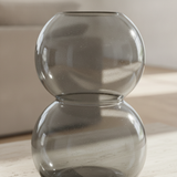 Smoky Grey Stacked Orb Vase