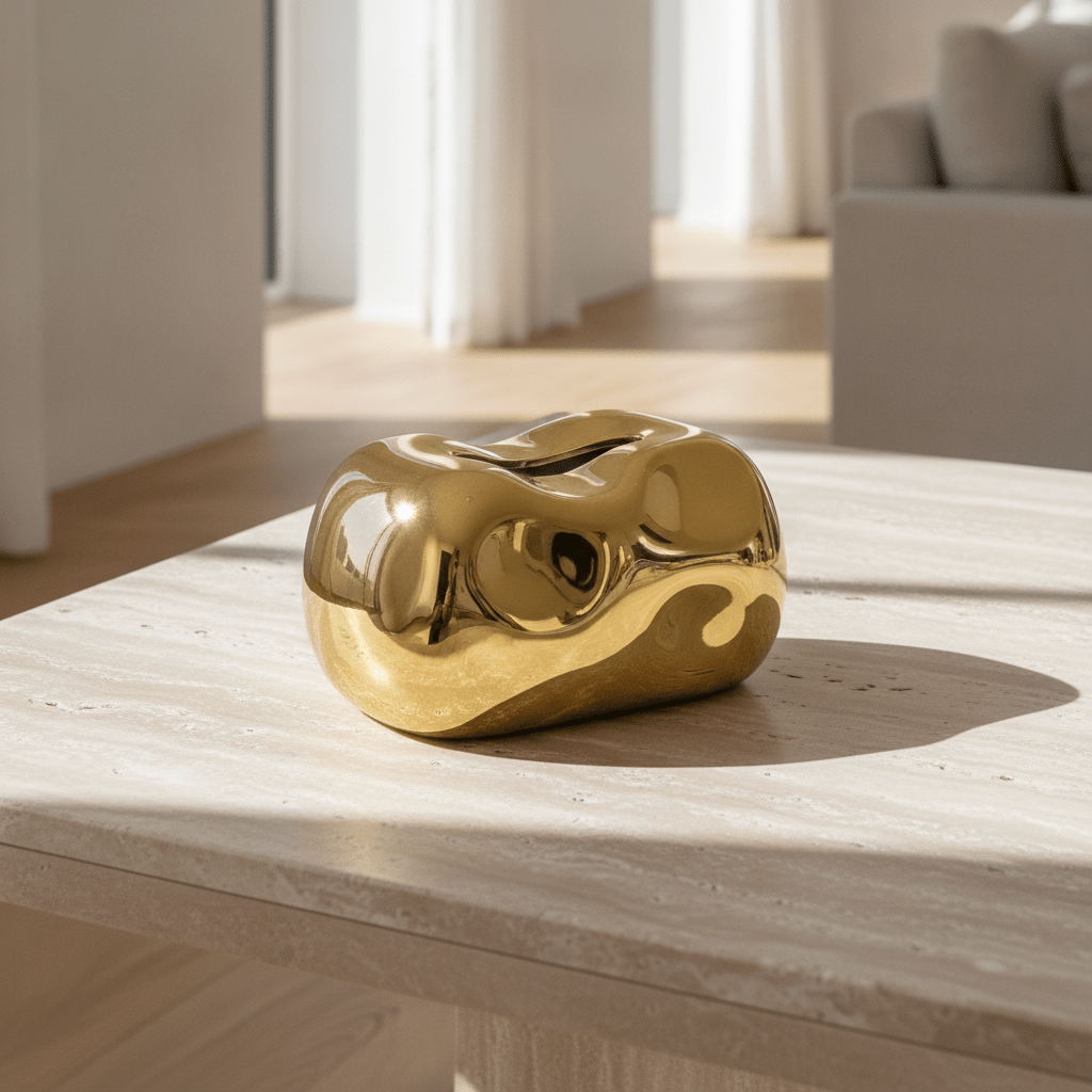 Reflective Organic Tissue Box Cover - Figi Home