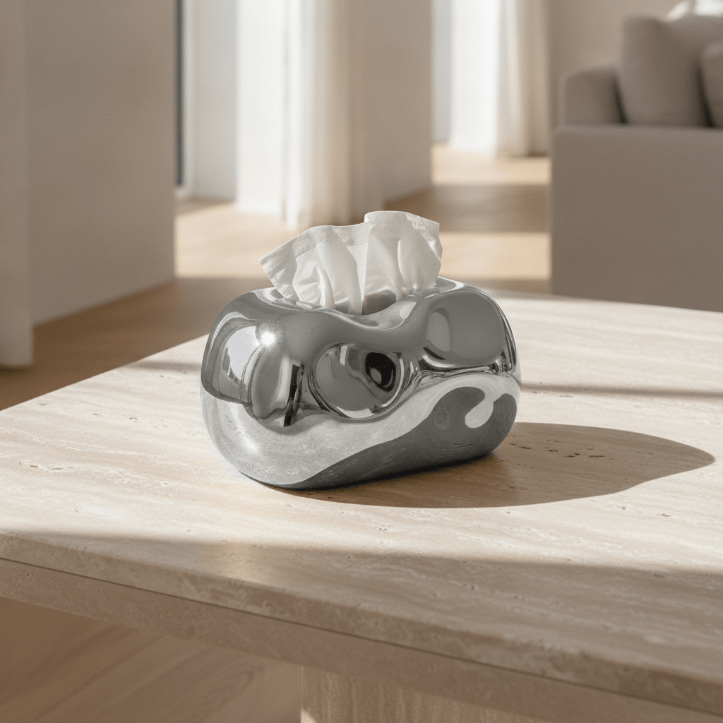 Reflective Organic Tissue Box Cover - Figi Home