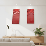 Set of 2 Red Wave Wall Art - Figi Home