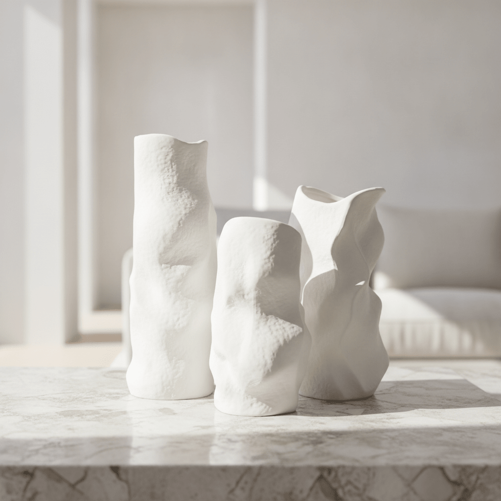 Set of 3 Organic Wavey Vases - Figi Home