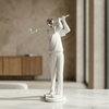 Silver Swing Modern Golfer Sculpture - Figi Home