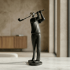 Silver Swing Modern Golfer Sculpture - Figi Home