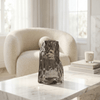 Smoke Grey Textured Glass Vase - Figi Home