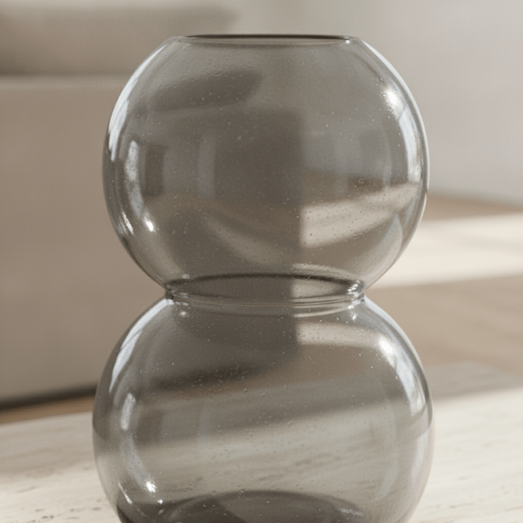 Smoky Grey Stacked Orb Vase - Figi Home