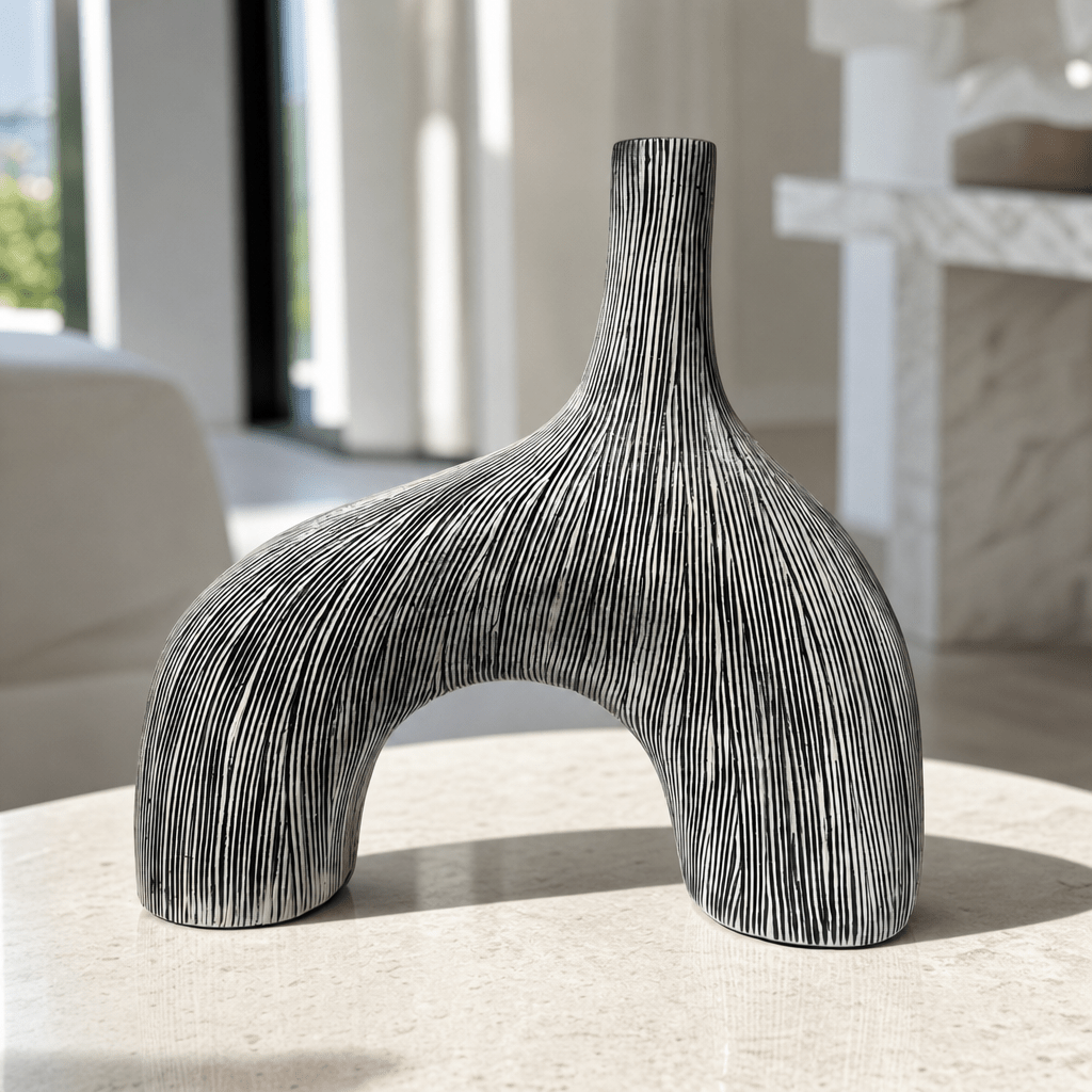 Striped Bifurcated Vase - Figi Home
