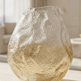 Textured Amber Glass Vase - Figi Home