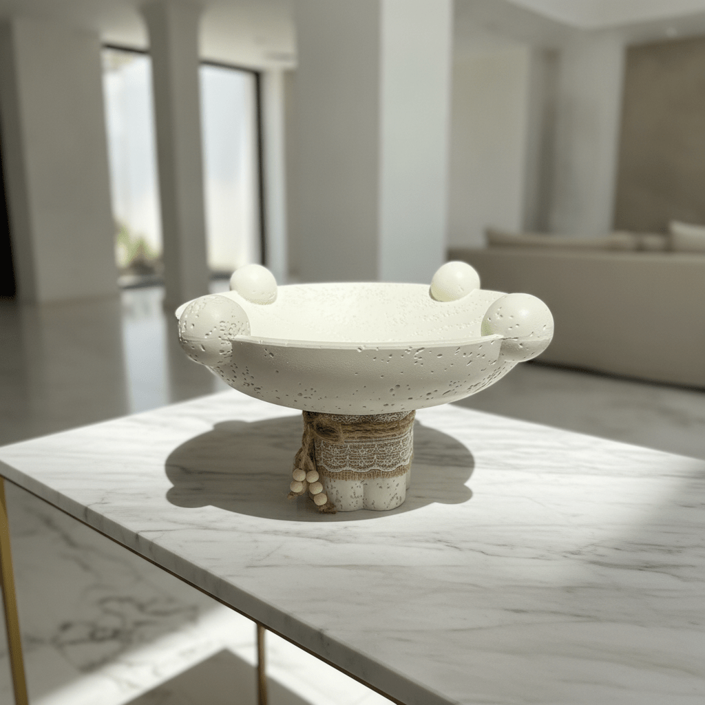Textured Pedestal Bowl - Figi Home