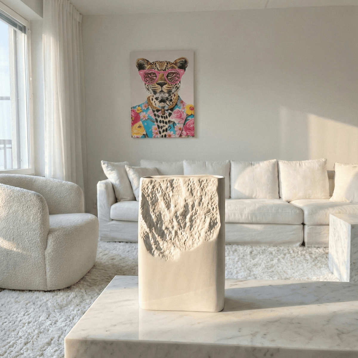 Textured Porcelain Minimal Vase - Figi Home