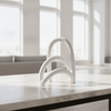 White Abstract Sculpture - Figi Home