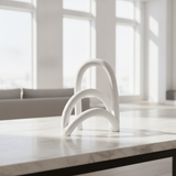 White Abstract Sculpture - Figi Home