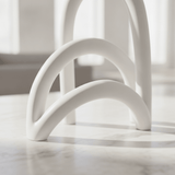 White Abstract Sculpture - Figi Home