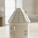 White Ceramic House Tealight Holder - Figi Home