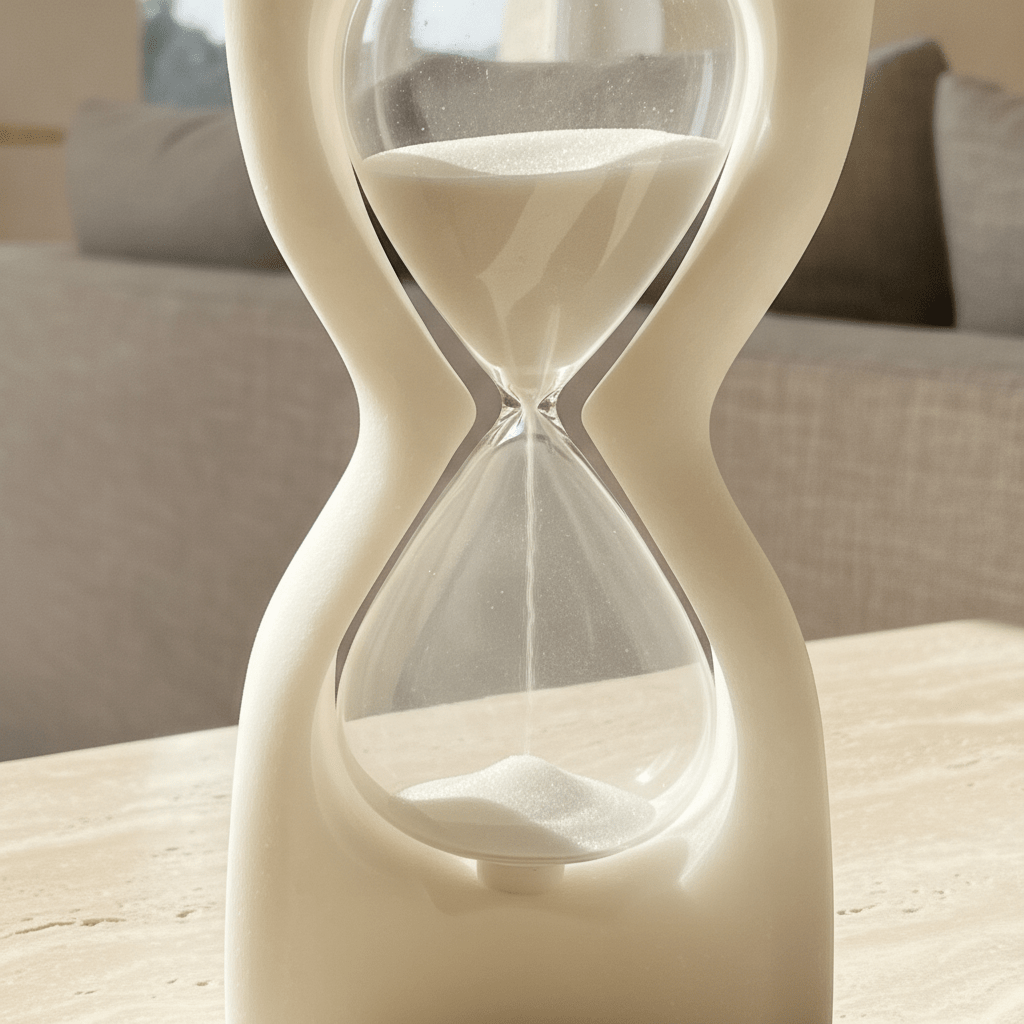 White Sculptural Hourglass - Figi Home