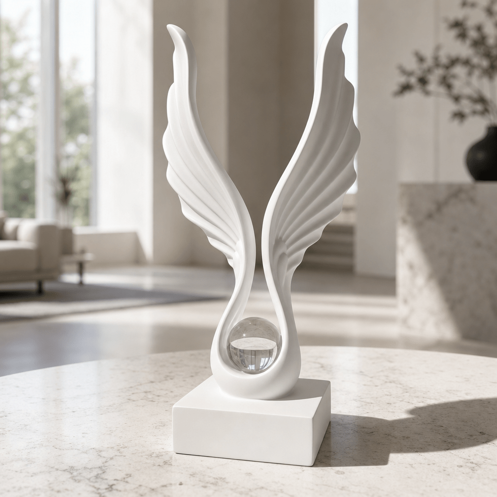 Winged Orb Sculpture - Figi Home