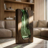 Wood Frame Glass Vase - Figi Home