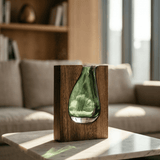 Wood Frame Glass Vase - Figi Home