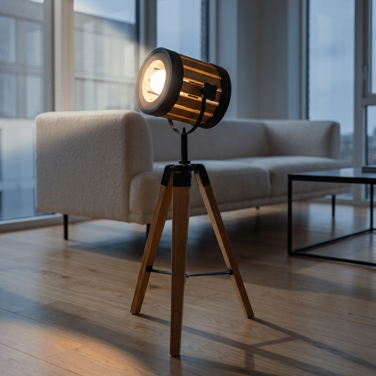Wooden Studio Spotlight Floor Lamp - Figi Home